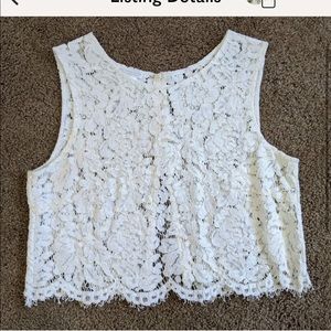 BHLDN Cleo lace crop top- size XS